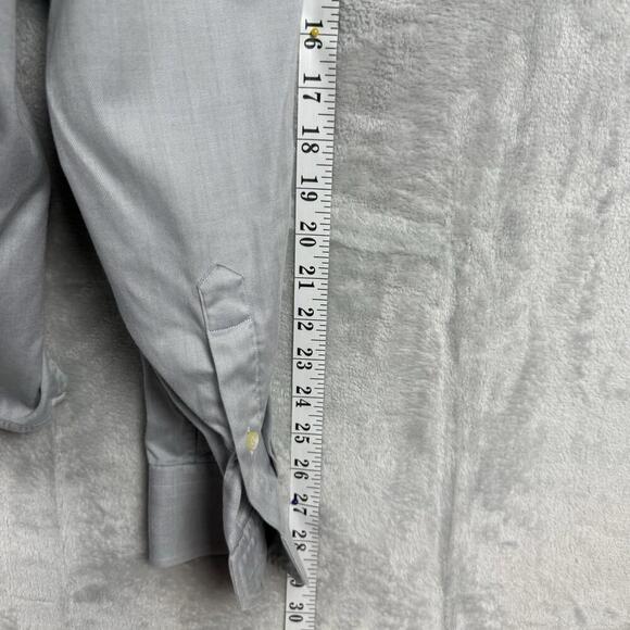 Eton Contemporary Fit Dress Shirt Gray Herringbone Cotton Men Size 18.5 47 ‘Read - Picture 12 of 12
